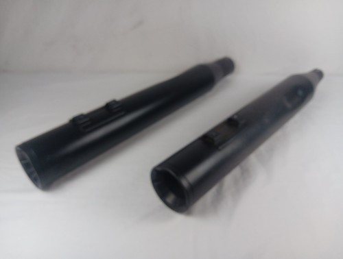 VANCE & HINES FOR HARLEY 17+ FL 4 in BLACK ELIMINATOR SLIP-ON MUFFLERS 1801-1067 - Bild 1 von 22