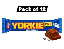 YORKIE MILK CHOCOLATE BARE 46g X 12 BARS - FRESH STOCK - BIRTHDAYS - PARTYS 
