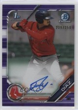 2019 Bowman Chrome Prospects Purple Refractor /250 Danny Diaz #CPA-DD Auto 4n0
