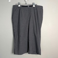 Alfred Dunner Black White Checked Shorts 18 W Elastic Waist Summer Beach