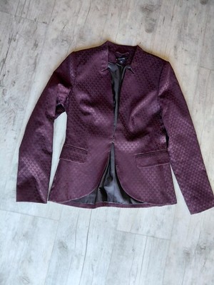 Comma Damen Blazer  - Gr. 38 - Farbe Bordeaux mit Schwarz