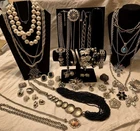 Vtg Big Estate Costume Jewelry Silvertone Signed  Sterling Avon Lanvin Pewter