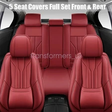 For Jeep Wrangler Luxury Leather Seat Covers Protector Cushion 5-Seats Full Set