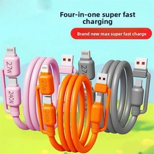 4-In-1 240W Super Fast Charging Cable Charger Data Cord USB-C For iPhone Samsung