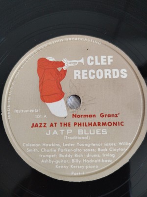 JAZZ AT THE PHILHARMONIC JATP BLUES 78RPM CLEF 101