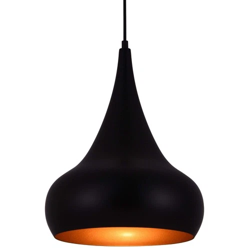 Living District Circa 1 Light Transitional Aluminum Pendant in Black - Picture 2 of 9