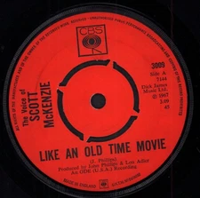 Scott McKenzie Like An Old Time Movie 7" vinyl UK Cbs 1967 4 prong label design