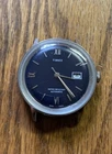 Vintage 1974 Timex Viscount Date Black Dial Roman Numerals Watch Working