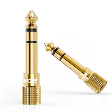 VCE 6.35mm 1/4 inch Male to 3.5mm 1/8 Female Stereo Audio Jack Gold