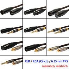Mikrofonkabel männlich / weiblich XLR, RCA Cinch, 1/4" TRS Stecker Adapter Audio
