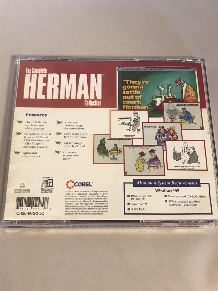 Vintage 1995 The Complete Herman Collection PC CD-ROM for Windows 95 Corel - Image 4 of 4