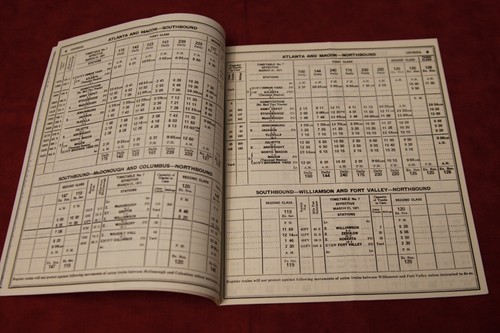 Southern Railway, Georgia Division Railroad Employee TimeTable, 1971 - Picture 2 of 4
