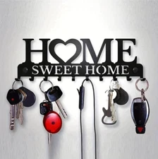 1pc Wall Mounted Sweet Home Decorative Key Holder, Key Wall Hook, Creative - NEW