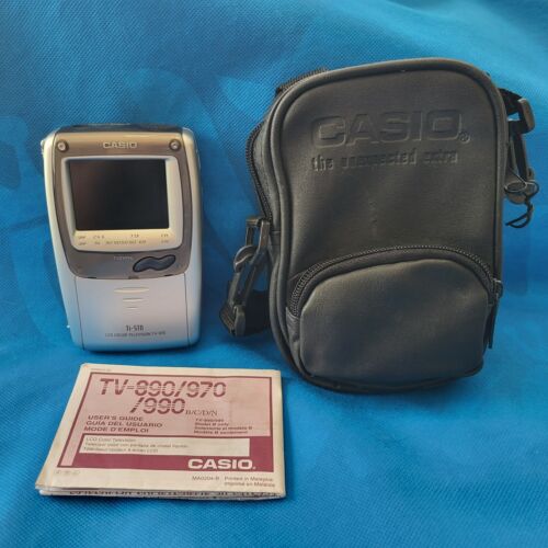 CASIO Ti-STN LCD COLOR HANDHELD TELEVISION TV-970 w CARRYING CASE - Picture 1 of 6