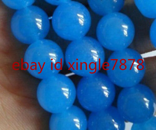 Pietre preziose topazio blu sudamericano naturali 10 mm perline sciolte rotonde 15" AAA+ - Foto 1 di 4