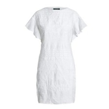NWT $175 Lauren Ralph Lauren 100% Linen Flutter Ruffle Embroidered SunDress  6
