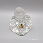 Vintage Fenton Guardian Angel Figurine May Emerald Birthstone Crystal Art Glass