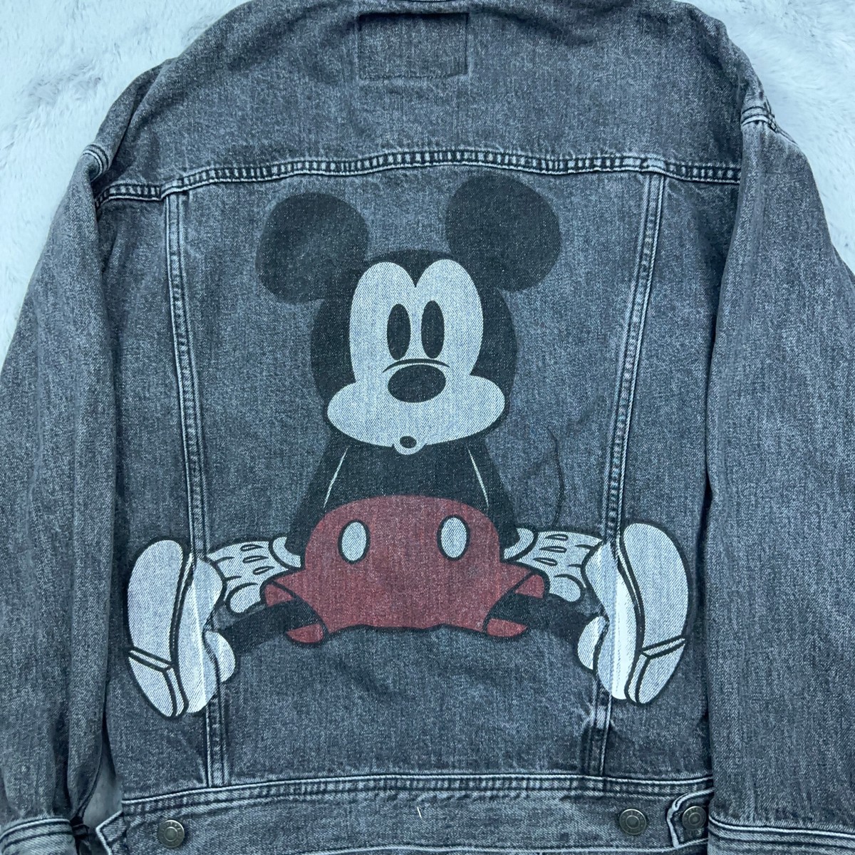 ジャケット・アウター 90s hollywood Mickey denim jacket Vintage Mickey Mouse Denim Jacket 90s XL – Black Shag Vintage