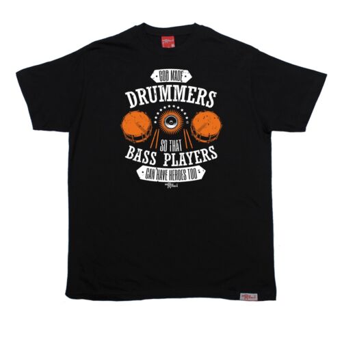 BM God Drummers Bass Heroes Too T-SHIRT Drum Rock  Band Funny Gift Birthday - Picture 1 of 11