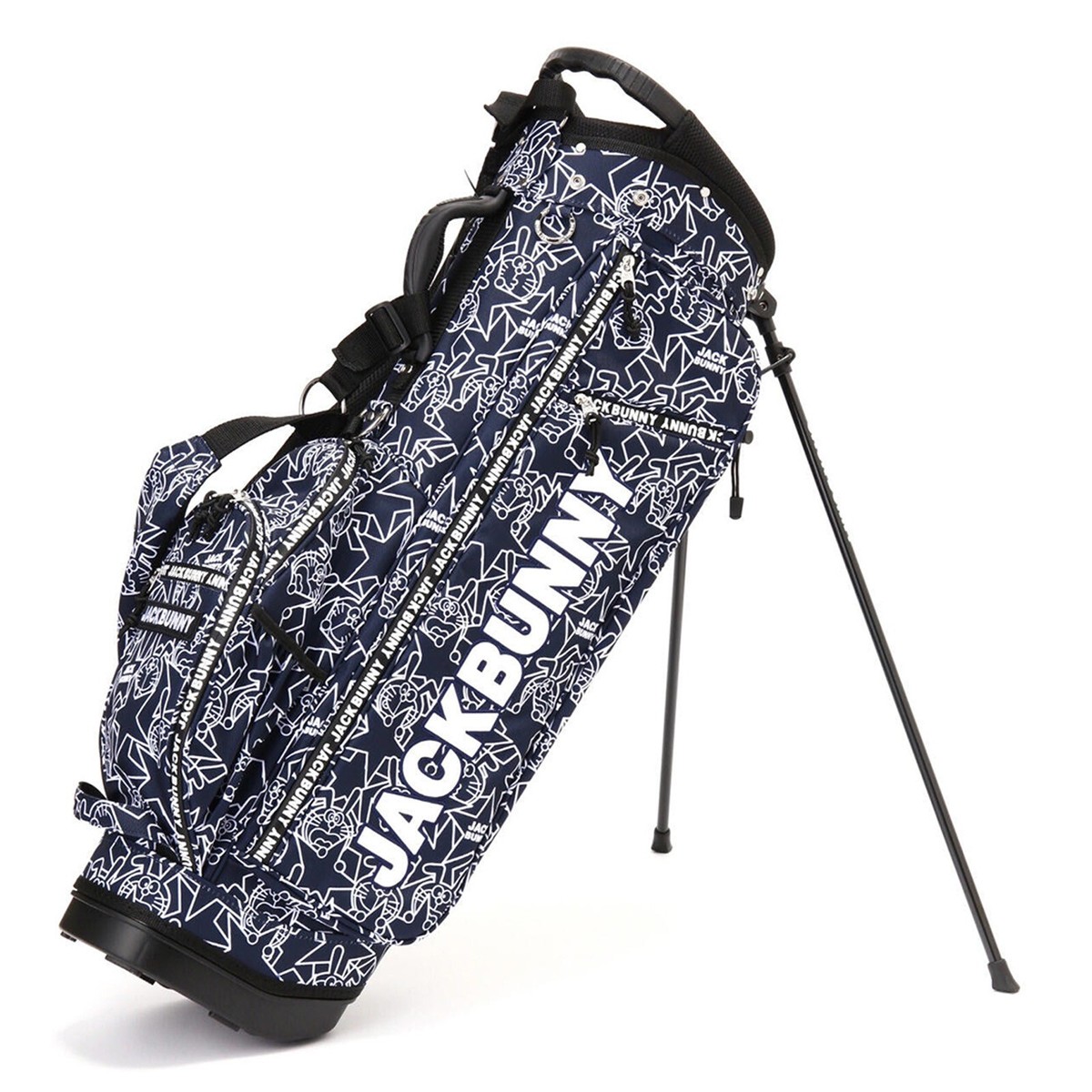 JACK BUNNY Doraemon Caddy Bag All Over Pattern Stand Type Navy