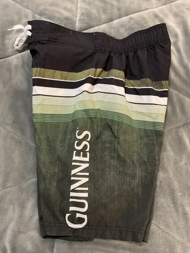 Pantalones cortos de natación grandes Guiness Beer para hombre verde negro Lager Ale Foto 3 de 4