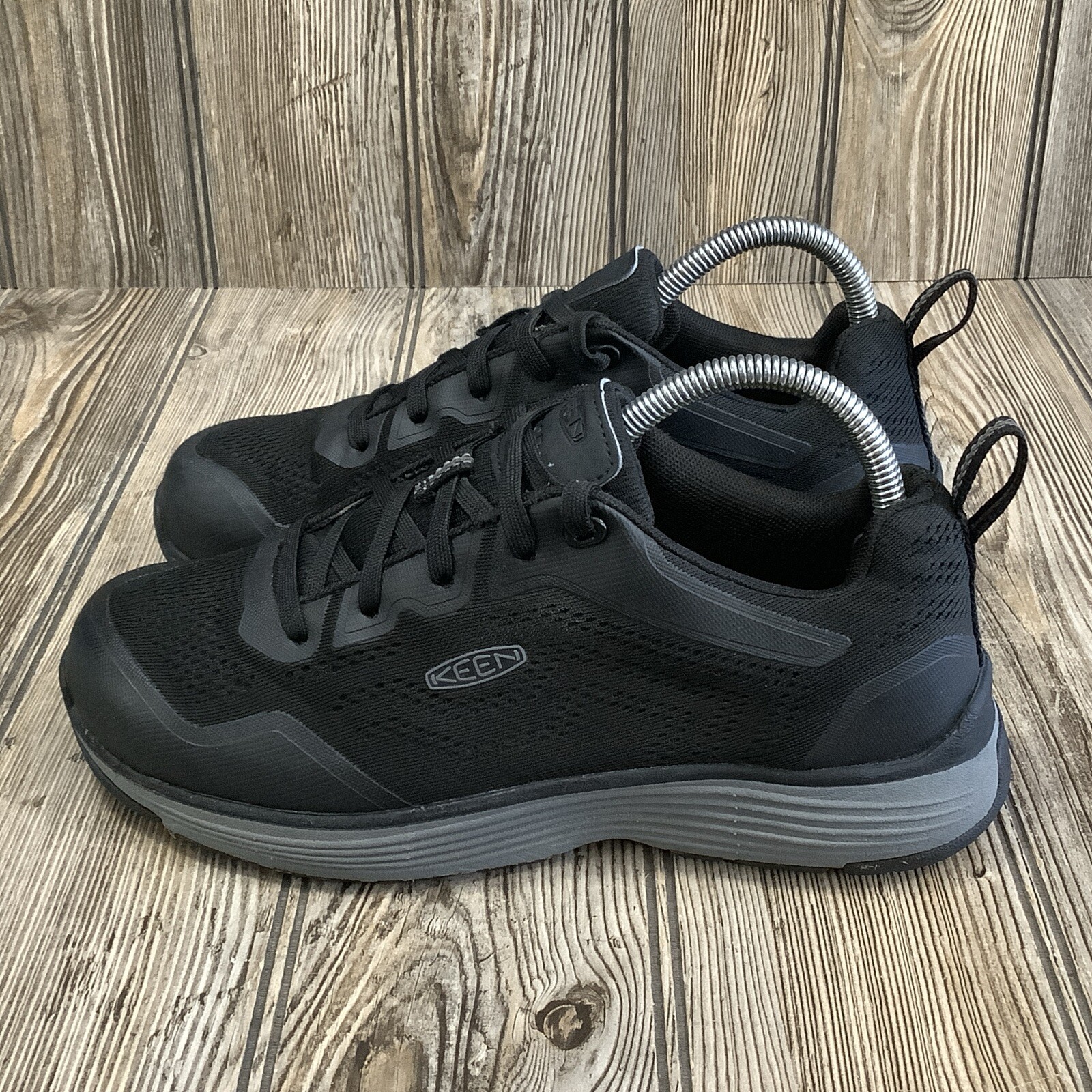 Scarpe sneakers da lavoro KEEN donna Utility Sparta 2 punta morbida maglia nera taglia 8M