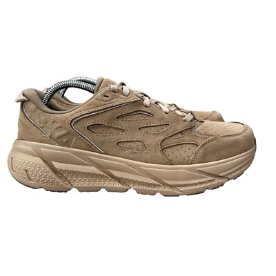 Hoka One One Clifton L Suede Shifting Sand Dune Running Shoes Men's Sz 8.5 - 12