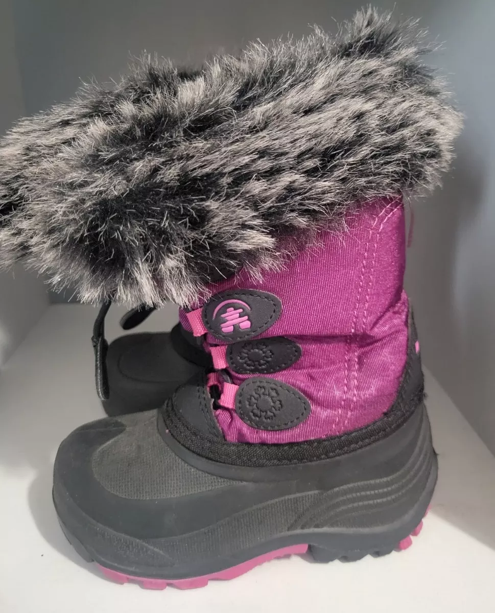 Kamik Frosty Lake Pink Winter Snow Boots Youth Size 9 Faux Fur Waterproof