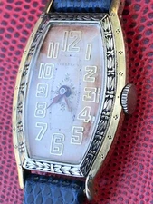 Vintage Large Helbros  watch 2 tone Gold Filled Case running order circa 1930's