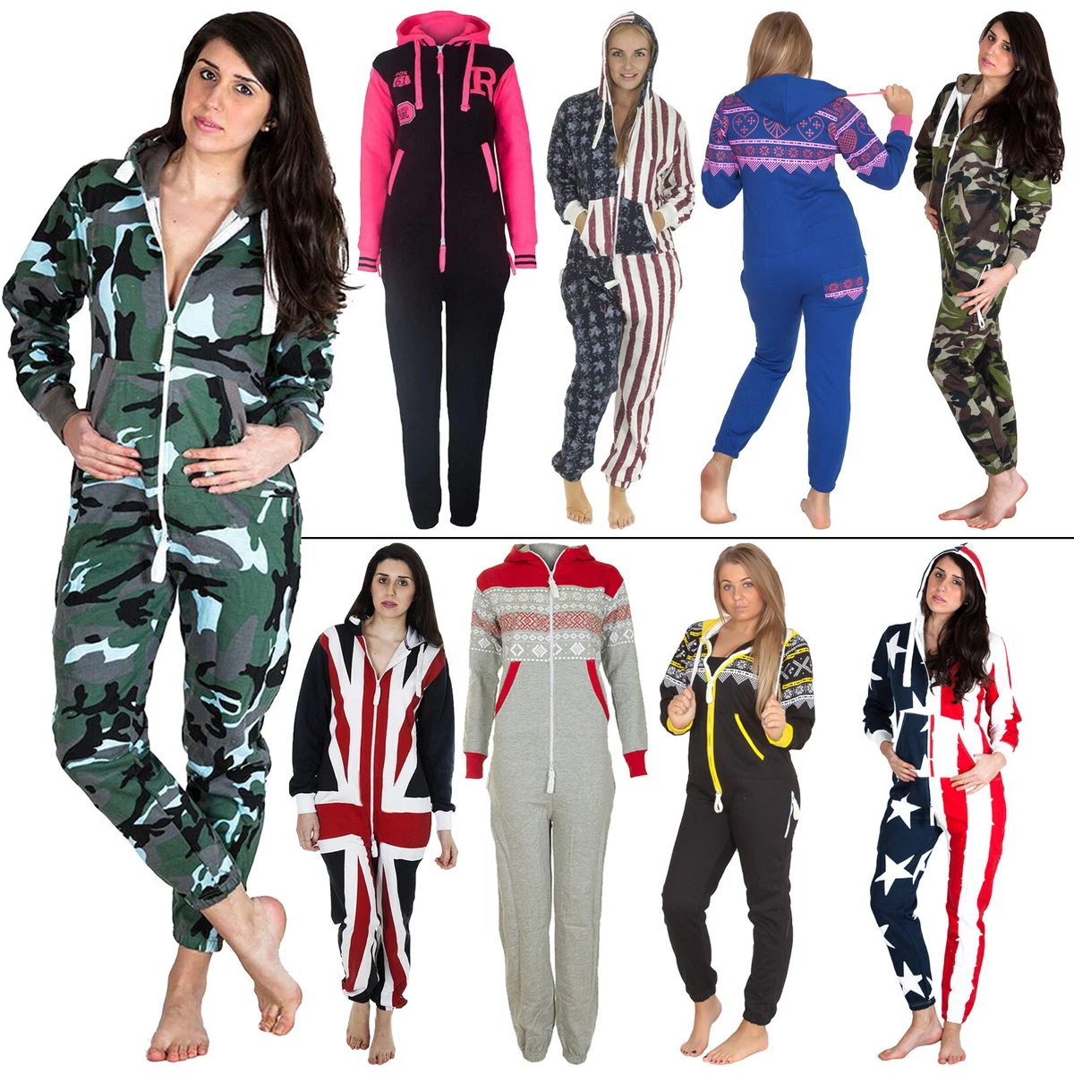 Womens Playsuit Long Sleeve Bodysuit Soft Comfy Sexy Unisex