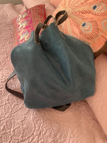 Marni style blue snake soft leather shoulder bag or handbag - Picture 2 of 9