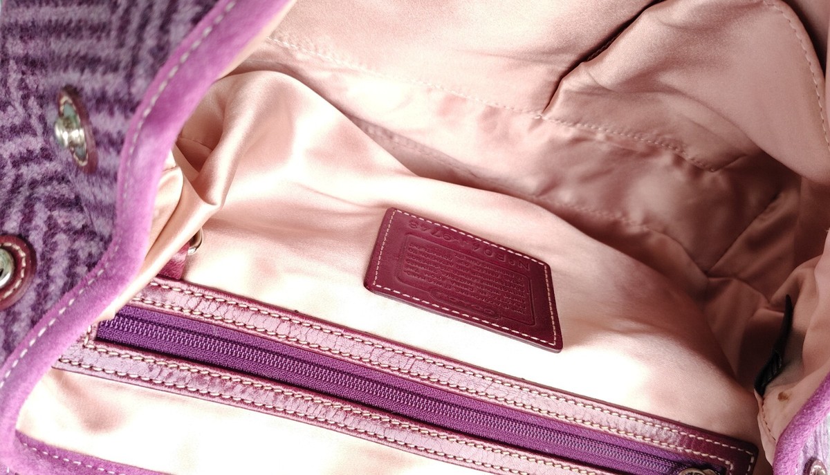 Coach SMALL Vintage 9748 Soho Signature C & Purple Tweed Tote | eBay