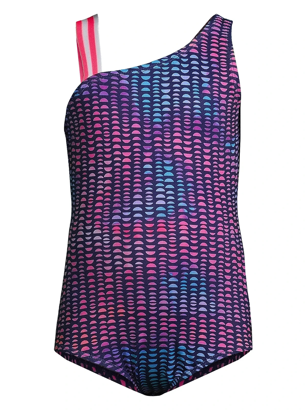 Lands End Girls Size 4 1 Piece Swimsuit Deep Sea Navy/Pink