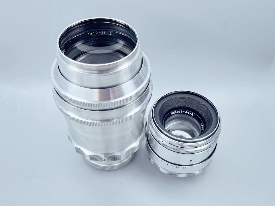 📸 Montura TAIR 11 2.8/133 KMZ M42 / Lente soviética Helios 44-2 58 mm f2 plateada JUEGO 2 Foto 4 de 4