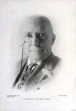 1907 Portrait Print of James Whitcomb Riley by The Perry Pictures - Boston Editi