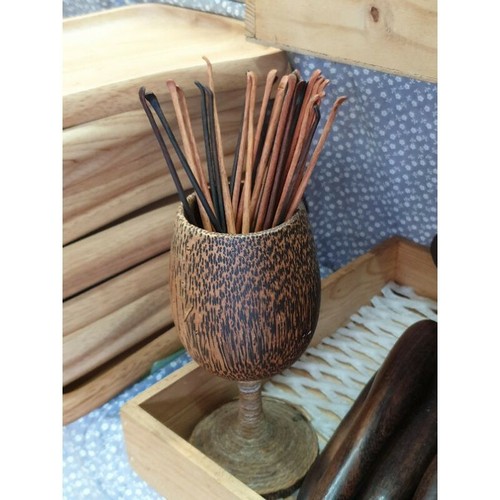 Natural Wood Ear Pick Curette Wax Cleaner Removal Stick Thai Handcraft 6 Pcs. - Picture 2 of 2