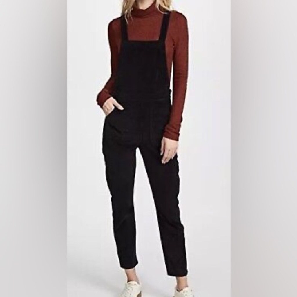 Madewell Size S Velvet Black Casual Skinny Jumpsuit Overalls