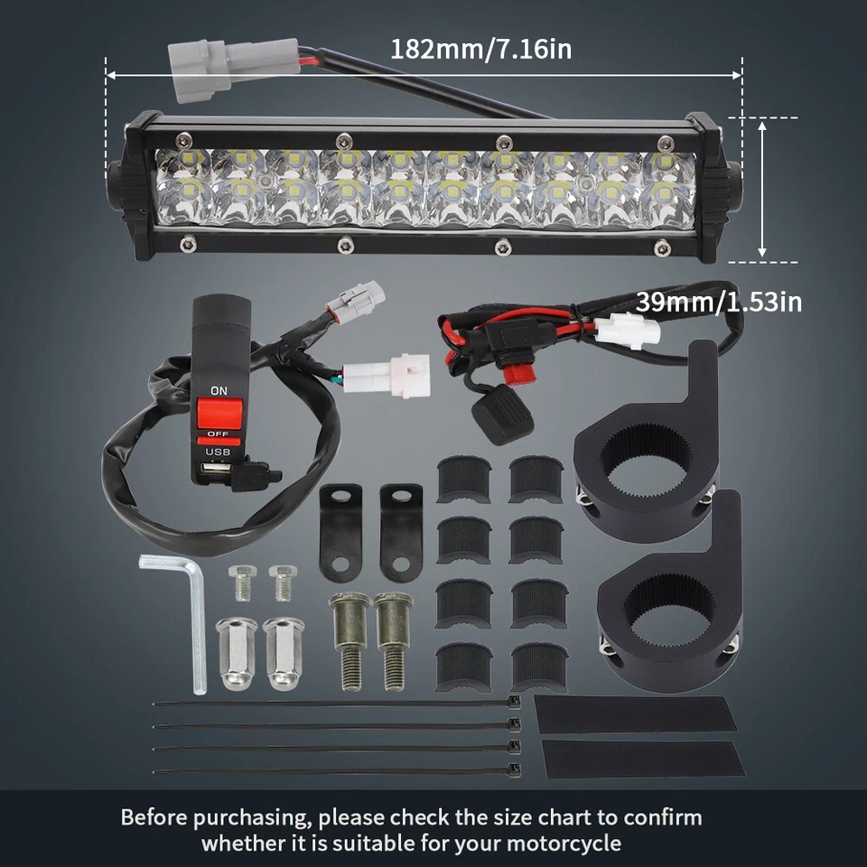LED Headlight Light Bar Kit For Yamaha YZ250F YZ250FX YZ450F YZ450FX Plug-&-Play Foto 3 de 4
