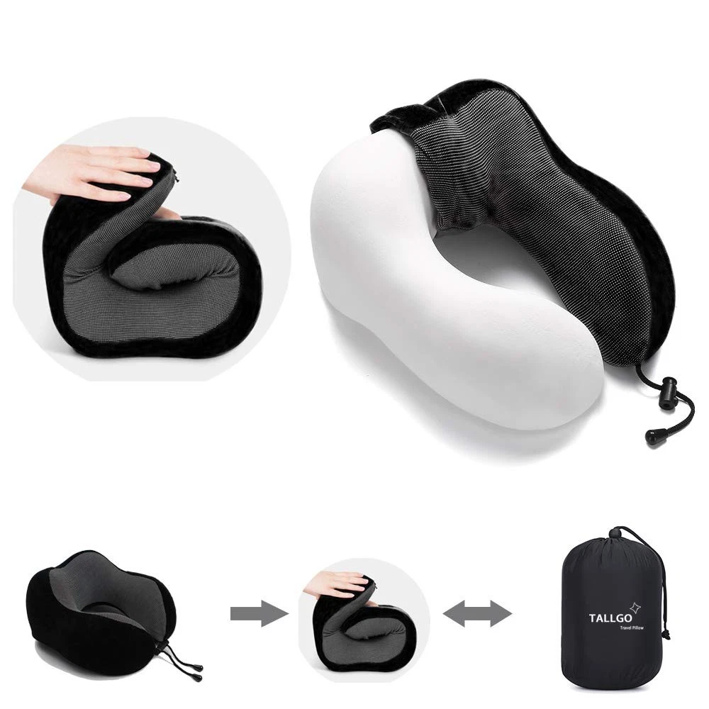 Travel Pillow, Best Memory Foam Neck Pillow Head Support Soft Pillow for Slee...