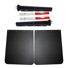 Black Spring Loaded Mud Flap Hanger Set 1 1 8 Bolt Spacing 24 x 30 Semi Truck