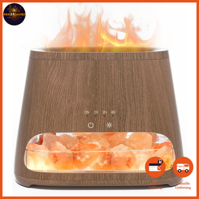 Aroma Diffuser 2-in-1 Flammeneffekt 150ml Dunkel Holz Luftbefeuchter für Zuhause