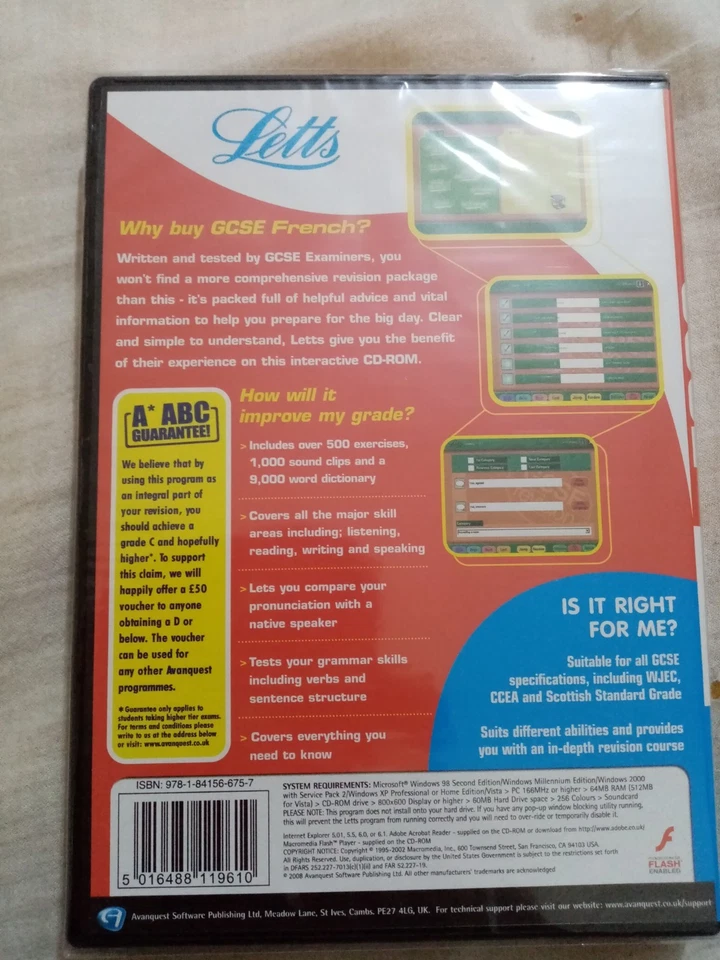 Letts GCSE French PC-CD Rom Software for Learning by Avanquest Software Company - Image 3 of 4