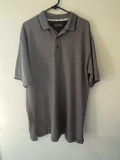 Woolrich Polo Shirt Collared Men's Size Large Blue  Tan Houndstooth 100 Cotton