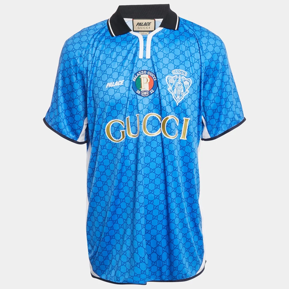 Camiseta Jersey Gucci X Palace Azul Estampada XXL