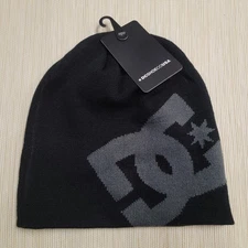 MENS DC SHOES BLACK/GRAY BEANIE HAT CAP ONE SIZE