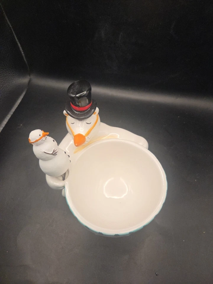 Juego de cuencos de salsa Maret Polar Pals con esparcidor de bastones de caramelo Muñeco de nieve de Boston Warehouse Foto 3 de 4