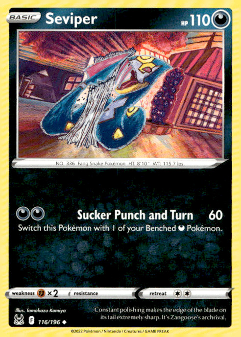 Seviper 116/196 Uncommon Regular SWSH11: Lost Origin NM