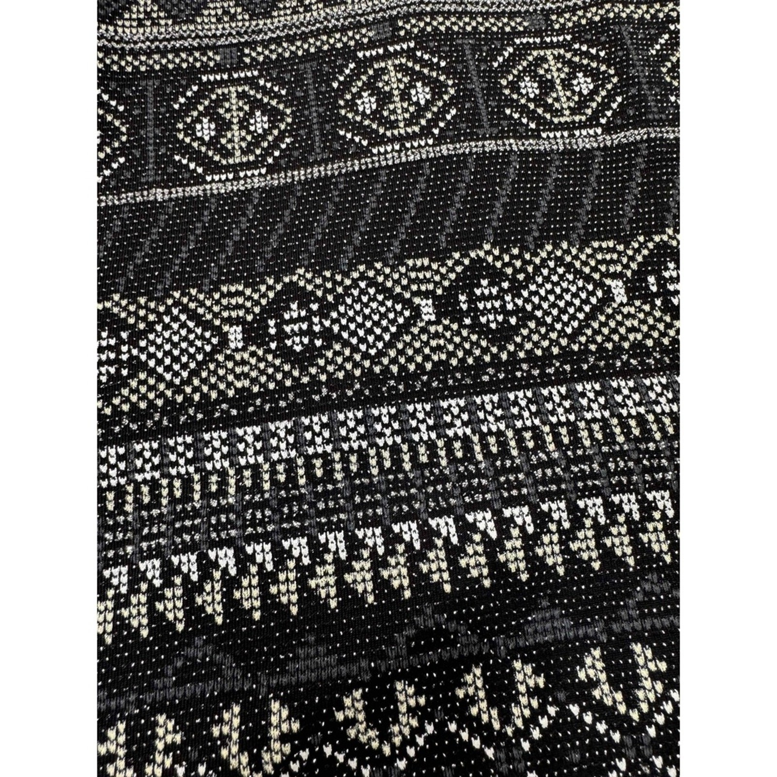 Bebe Black Gray Geometric‎ Pattern Sleeveless Hal… - image 3