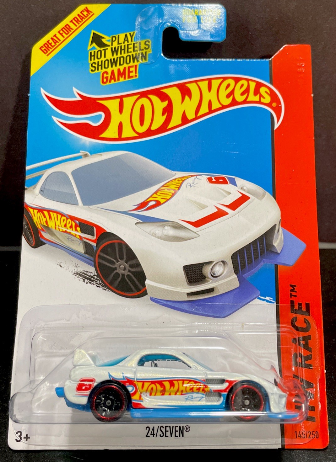 Hot Wheels 2014 24/Seven-HW Race Team - White, J5 Tires - Drift Speed Car