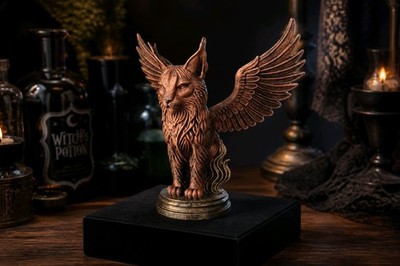 Geflügelter ätherischer Luchs Figur Ornament Gothic Ornament